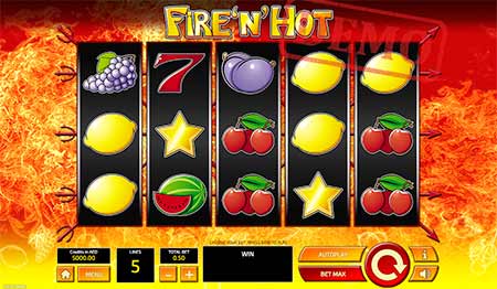 Tom Horn Gaming의 Fire n 'Hot Bitcoin 슬롯 게임.