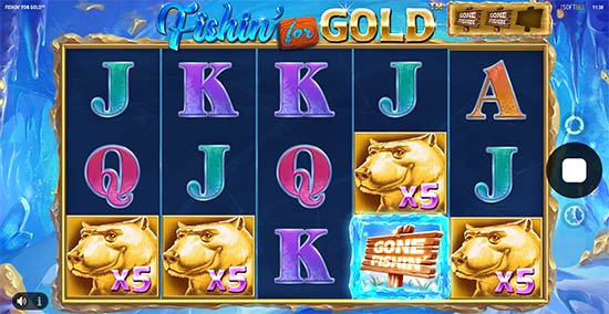 Ievietojiet iSoftBet Fishin 'for Gold slotu.