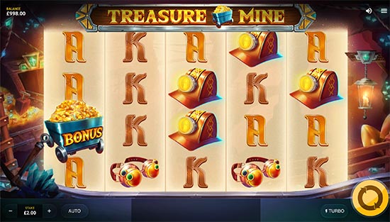 Treasure Mine slots, ko piedāvā Red Tiger Gaming.